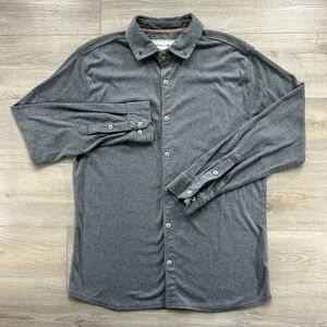 The Normal Brand Men's L Gray Long Sleeve Button Down Knit Soft Preppy Casual